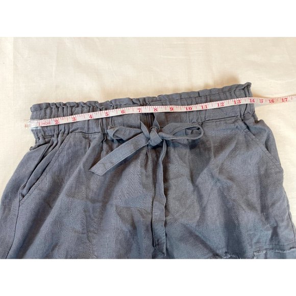 Rewash Women Cut-Off Shorts Mid Rise Front Tie Elastic Waist Gray Size Small - Picture 3 of 9